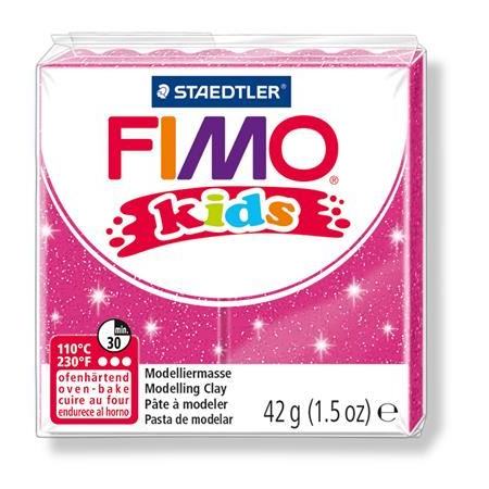 Пластилин Fimo, 42 g, горим, "Детски", блестящ розов