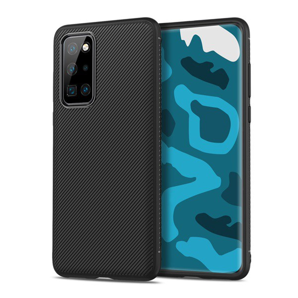 Szilikon telefonvédő (közepesen ütésálló, csíkos minta) FEKETE [Huawei P40 Pro 5G] (5996457961436)