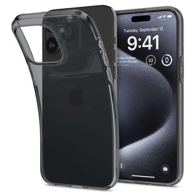 Spigen Crystal Flex iPhone 15 Pro tok füstszínű (ACS06469) (ACS06469)
