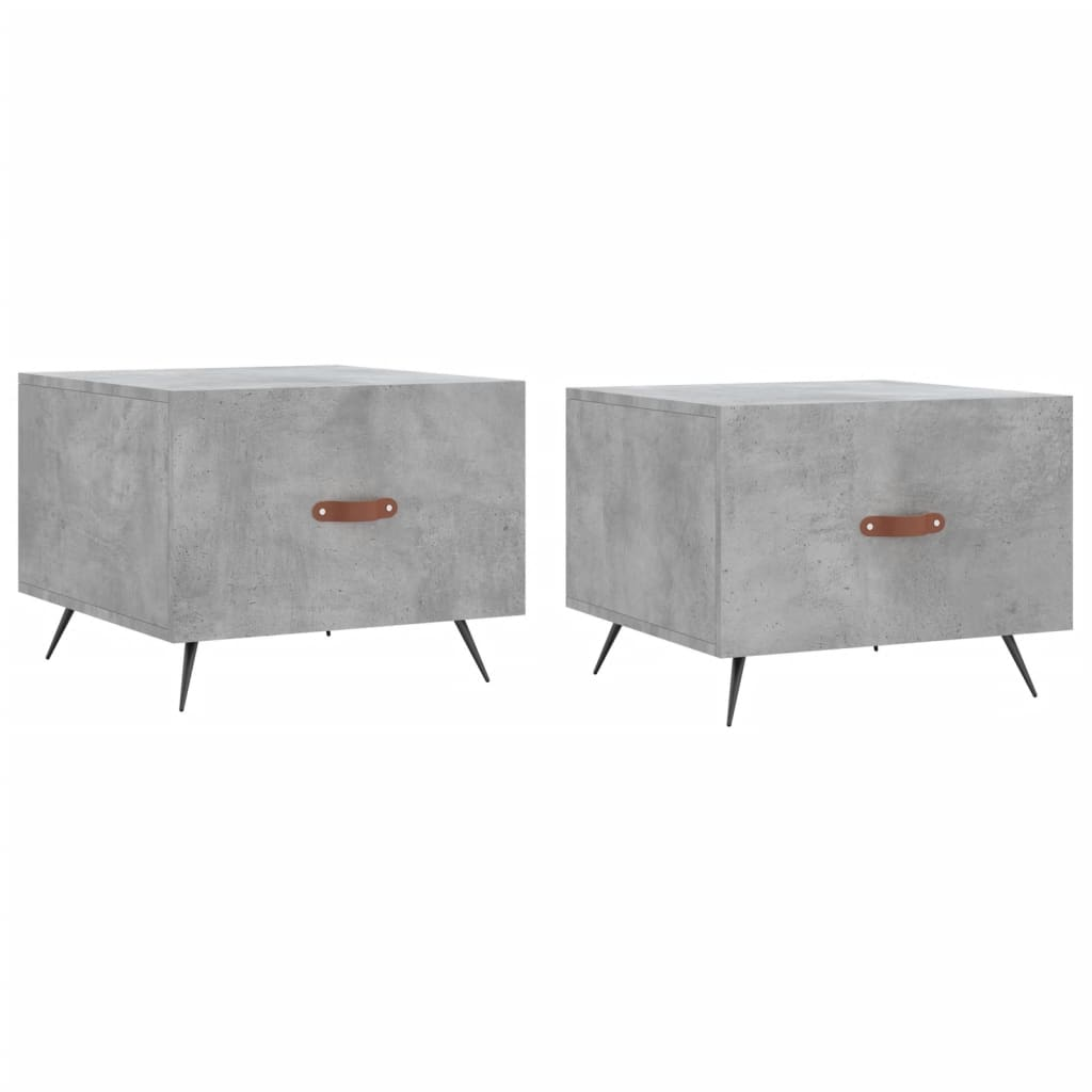 2 db betonszürke szerelt fa dohányzóasztal 50 x 50 x 40 cm (829341)