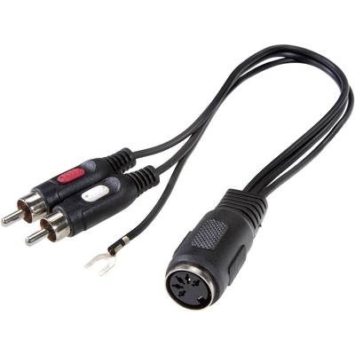 RCA - DIN csatlakozó kábel, 5 pól. DIN aljzat - 2x RCA dugó, fekete, Speaka Professional (SP-7869832)