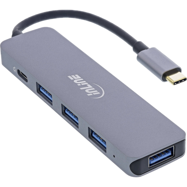InLine 33271L hub di interfaccia USB 2.0 Type-C 5000 Mbit/s Grigio
