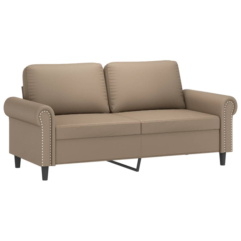 2 személyes cappuccino színű műbőr kanapé 140 cm (359508)