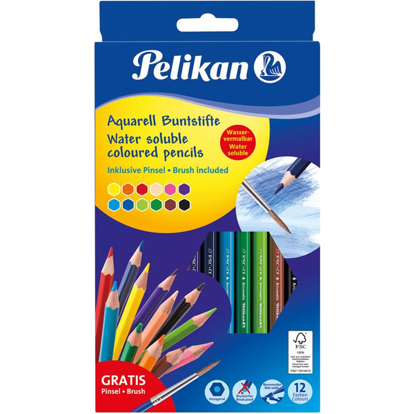 Pelikan Buntstifte Standard Aquarell BSA12LN  12Stk.