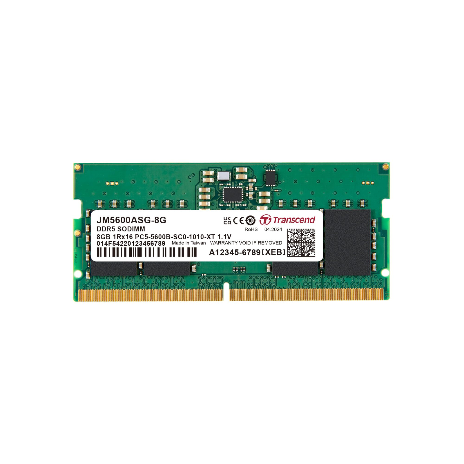 RAM памет Transcend JM5600ASG-8G, 8 GB, DDR5