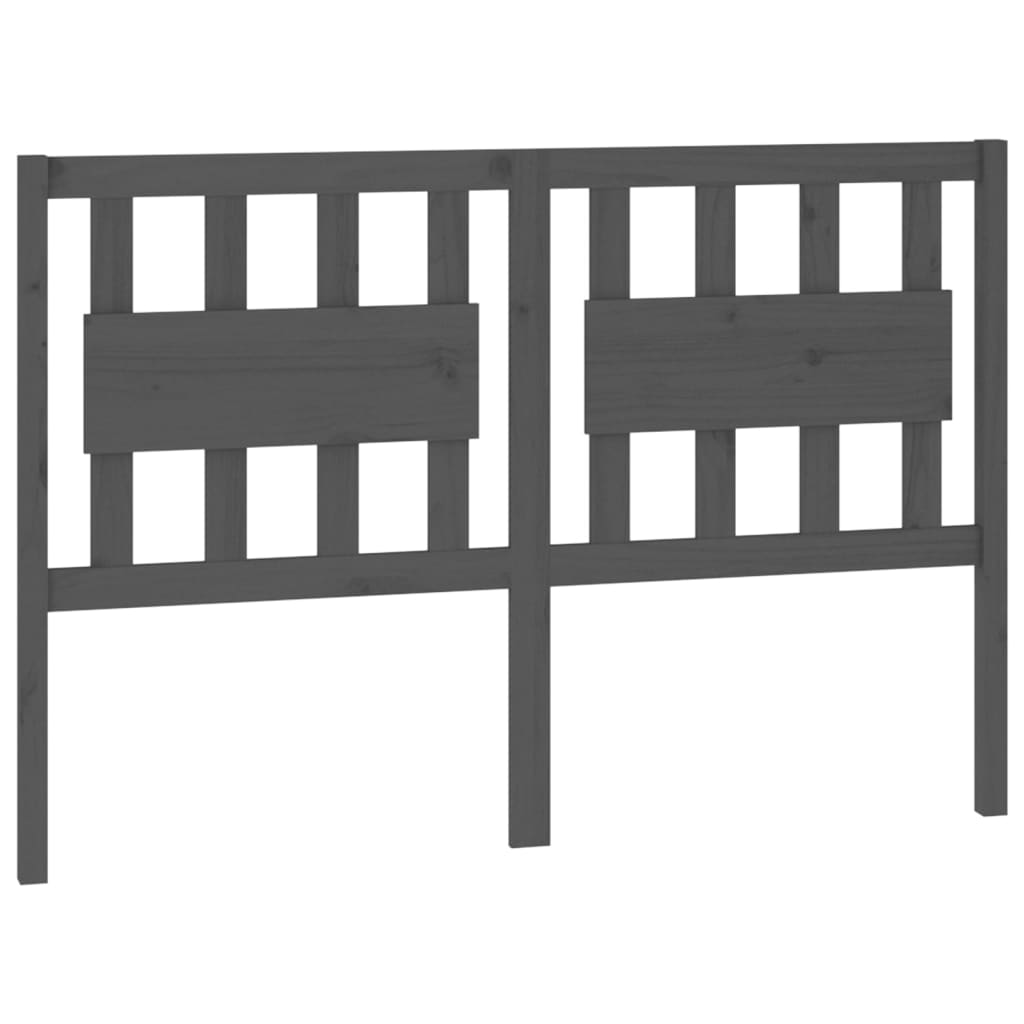 szürke tömör fenyőfa ágyfejtámla 125,5 x 4 x 100 cm (818562)