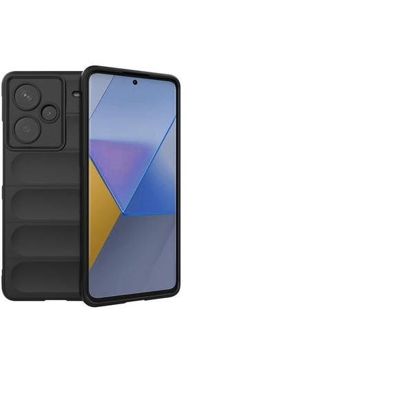 Силиконов калъф за мобилен телефон Gigapack, удароустойчив, защита на камерата, 3d, черен, съвместим: Xiaomi Redmi Note 13 Pro Plus 5G