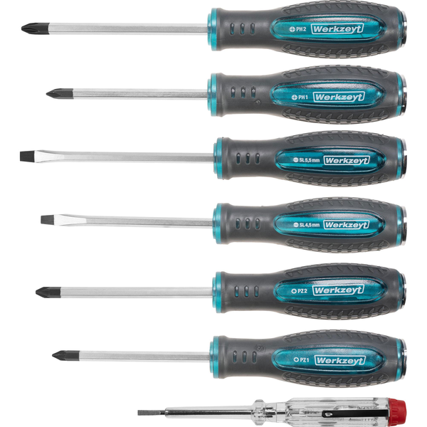 Werkzeyt üthető csavarhúzó készlet + feszültségvizsgáló, 7 részes