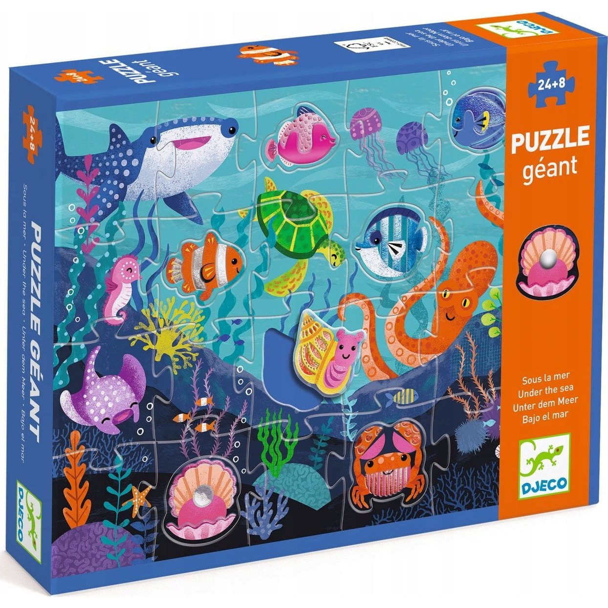 Óriás puzzle - Tengerlakók, 24+8 db-os - Taktilo sea (DJ07166)