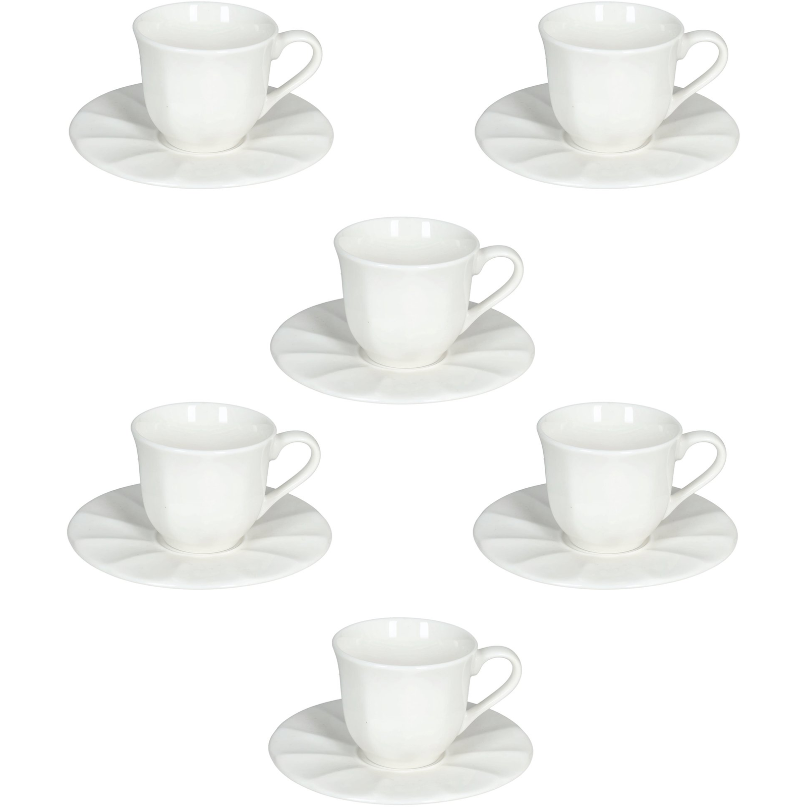 Tognana QUEEN kávéscsésze és csészealj szett, 110 ml, 6 darab, fehér (QU685010000)