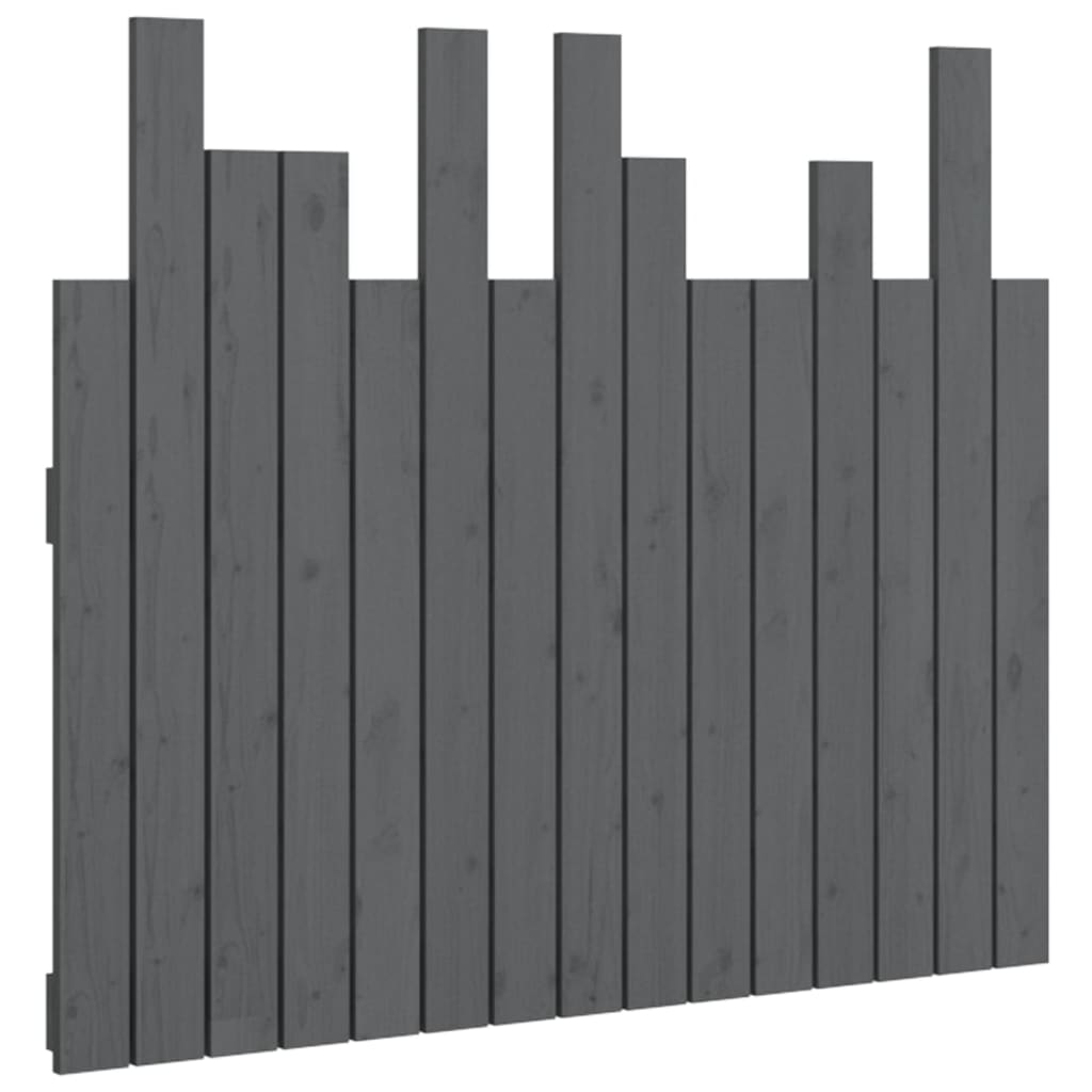 szürke tömör fenyőfa fali fejtámla 95,5 x 3 x 80 cm (824785)
