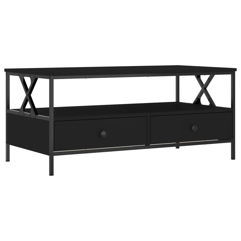 fekete szerelt fa dohányzóasztal 100 x 51 x 45 cm (835299)