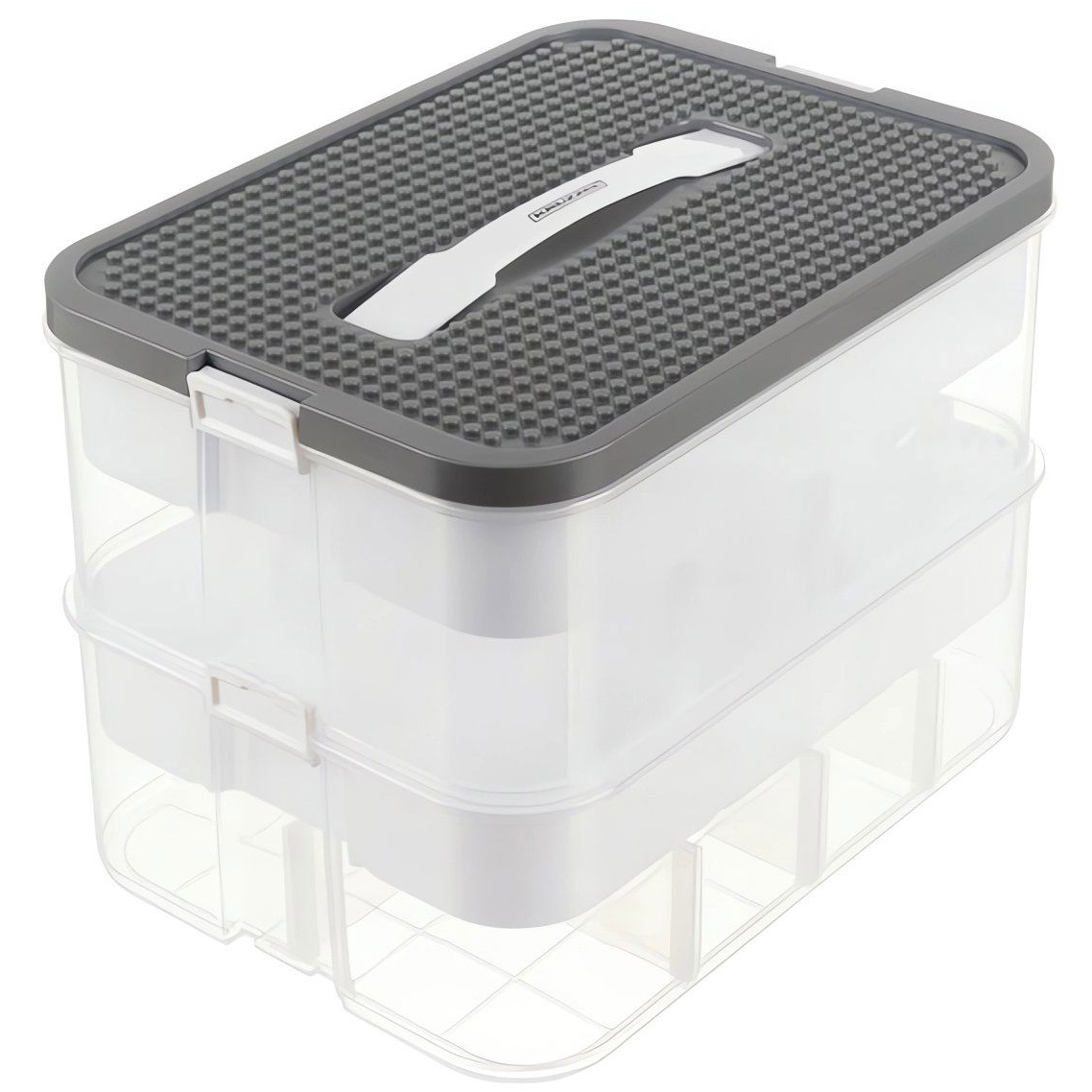 KRUZZEL Tárolódoboz építőjátékhoz, 15 l, 2 szintes (5900779956216)