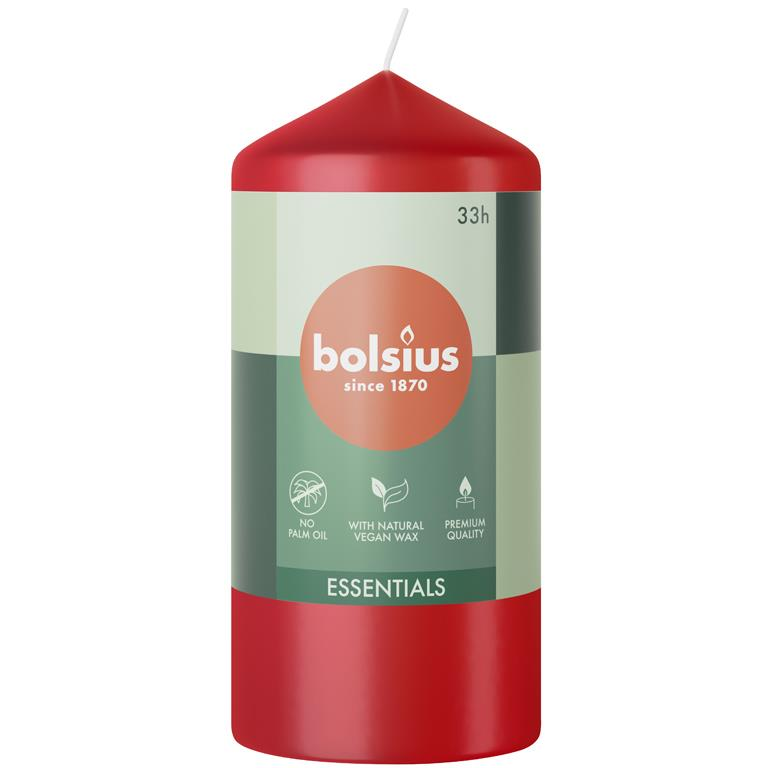 BOLSIUS Pillar Delicate Red 12 cm, 233 g (8717847160409)