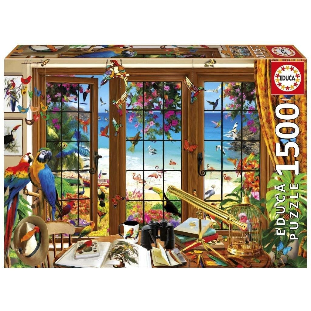 Educa 1500 db-os Puzzle - Az ornitológus ablaka (20333) (8412668203334)