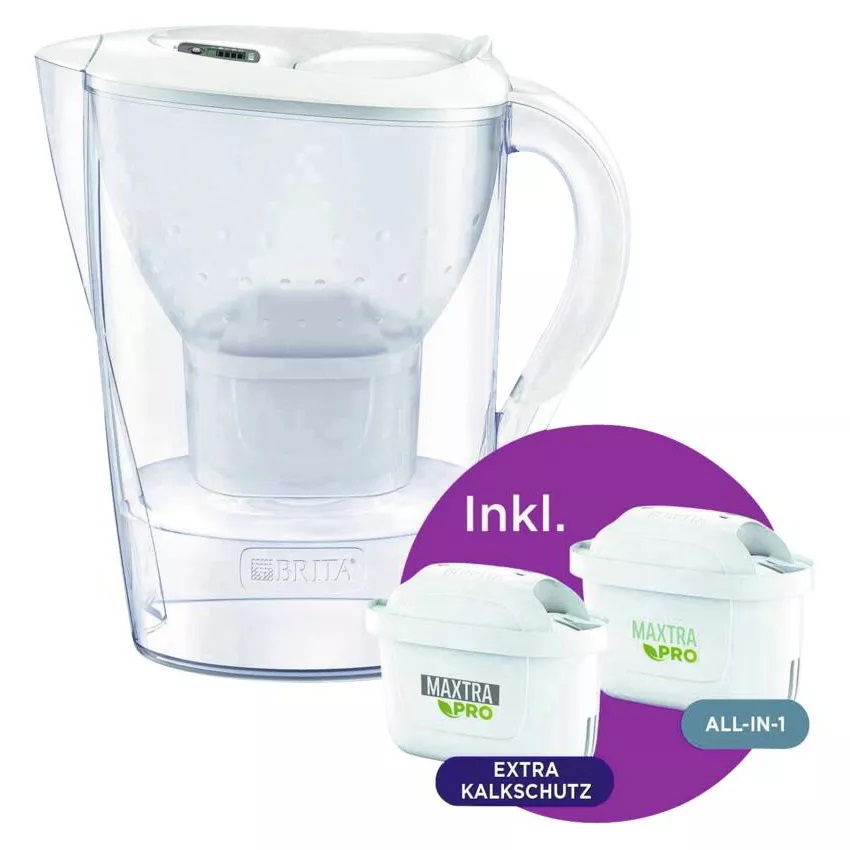 Brita Marella Vízszűrő kancsó 2,4L fehér + 2 db Maxtra Pro ALL-IN-1 szűrőbetétet (1057511)