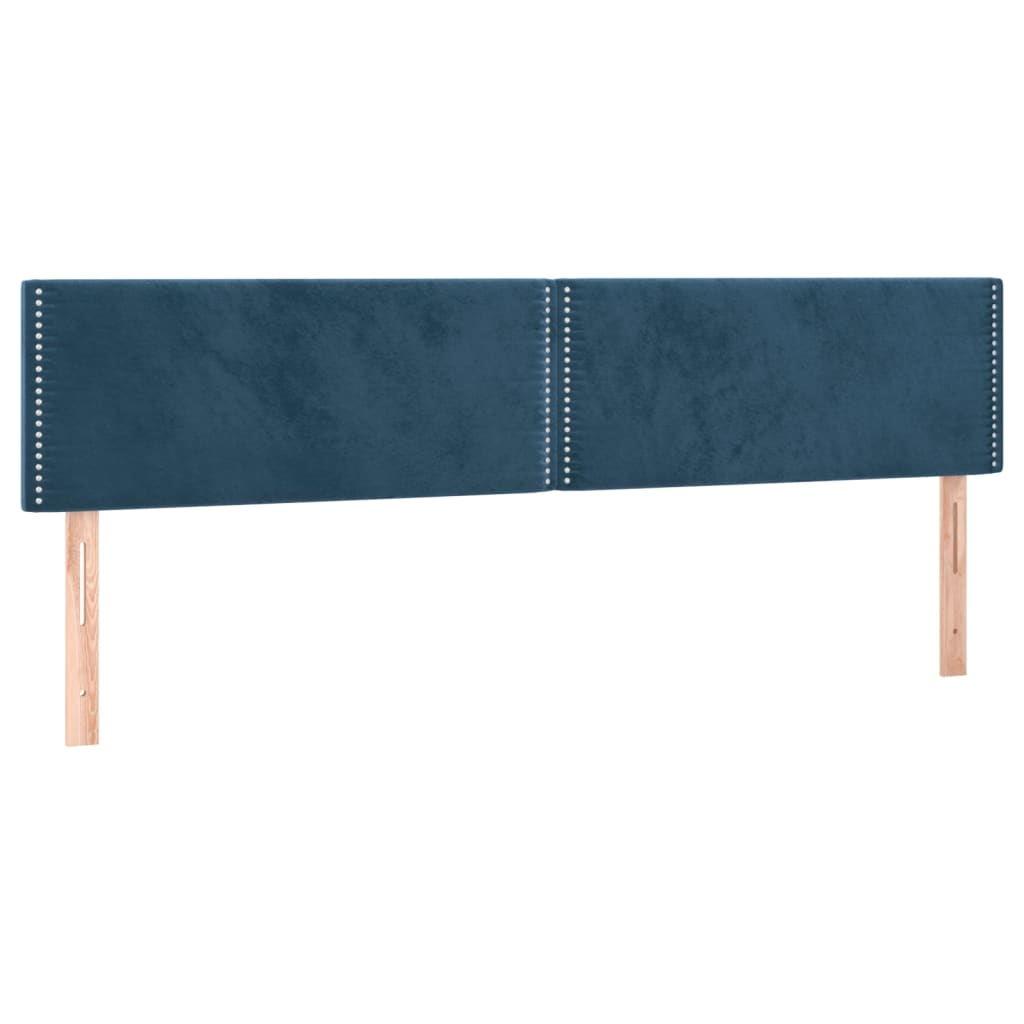 2 db sötétkék bársony fejtámla 90x5x78/88 cm (345982)