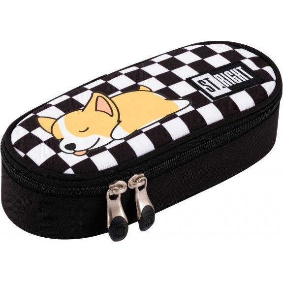 Piórnik MAJEWSKI Piórnik saszetka usztywniona z wewnętrzną klapką ST.RIGHT PC-01 Sleep Corgi