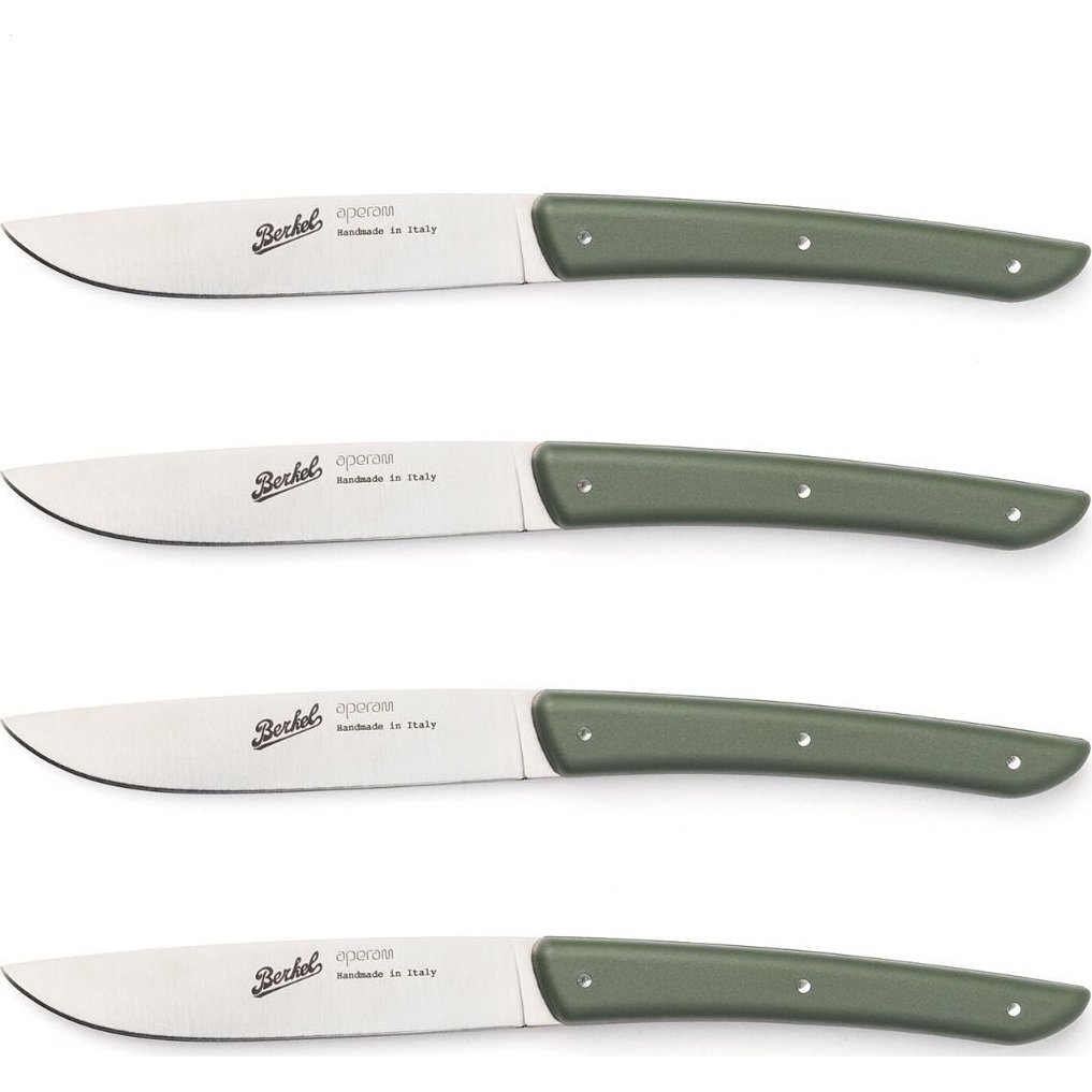 Berkel Steakmesser Rozsdamentes acél Steak késkészlet 4 darabos - Zöld (KCO4SW11SROBL)