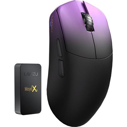 LAMZU MAYA X optikai USB / vezeték nélküli gaming egér lila-fekete