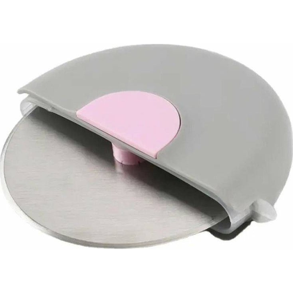  Aptel Okrągły NÓŻ do Pizzy Krojenie Pizzy na slajsy 8,5cm szaro-różowy AG680B