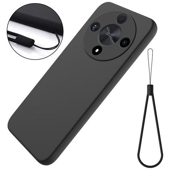 Gigapack Honor Magic6 Lite prémium szilikon tok csuklópánttal, matt fekete (GP-155159) (GP-155159)