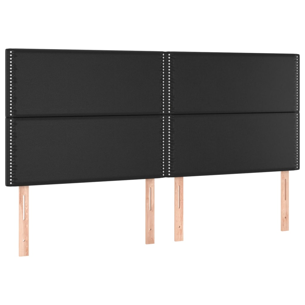 4 db fekete műbőr fejtámla 100x5x78/88 cm (3116300)