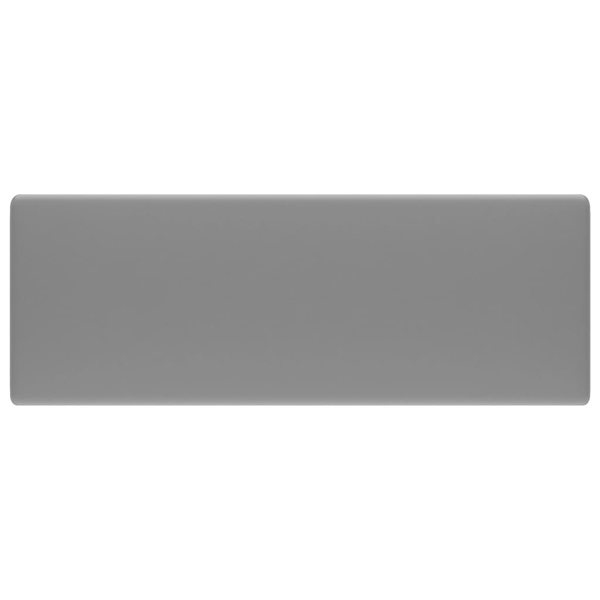 négyszög alakú matt világosszürke kerámia mosdókagyló túlfolyóval 41 x 41 cm