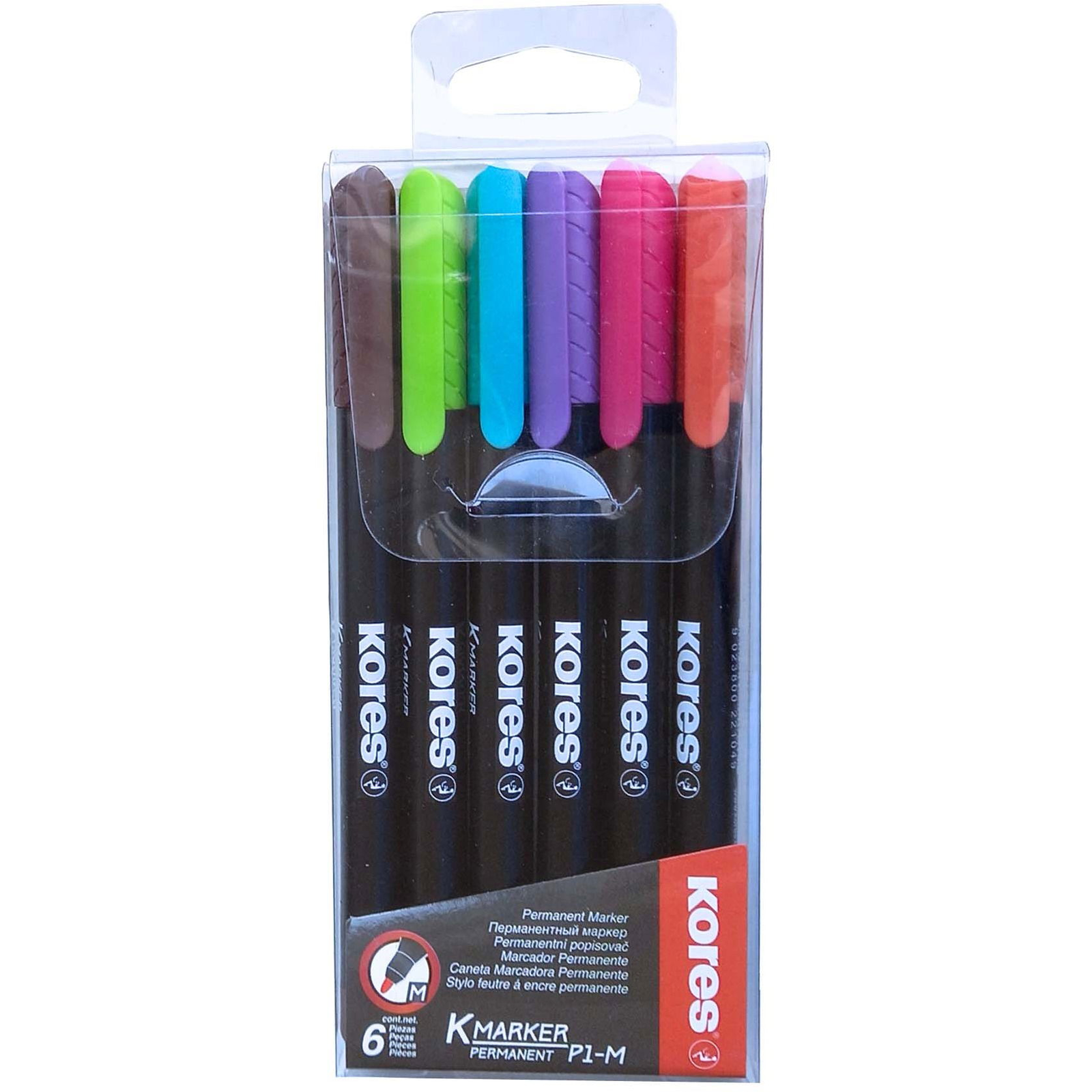 KORES K-MARKER tartós, CD-hez, vékony - 6 színből álló készlet (22146)