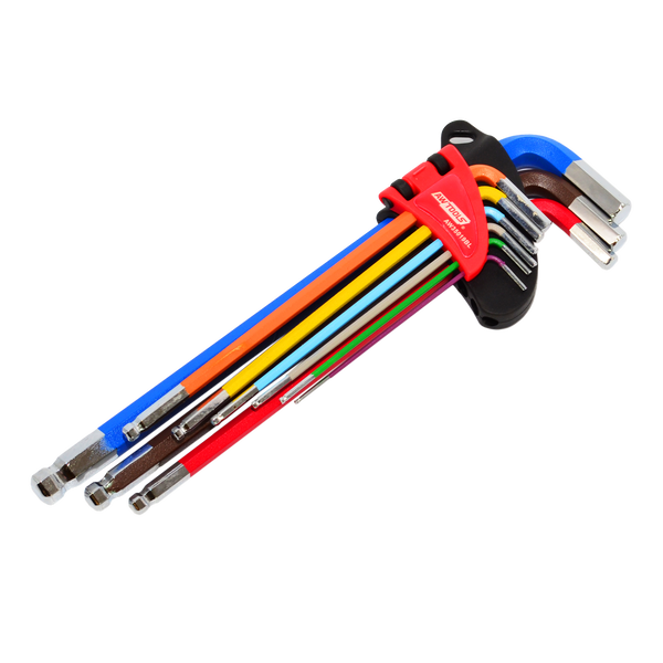 AWTools AWTOOLS KLUCZE IMBUSOWE HEX/ 1,5-10,0mm/ 9szt. KOLOR KULA DŁUGIE BLACK LINE