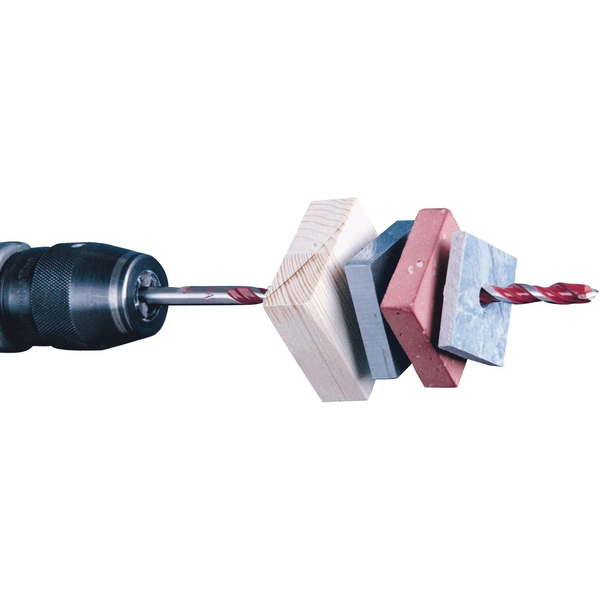 Комплект 6 универсални свредла, Alpen, 1/4", 4-10 мм, сребрист/червен