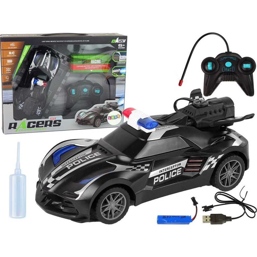 R/C Police Sports Car Fekete Távirányítós Sportkocsi (15663)