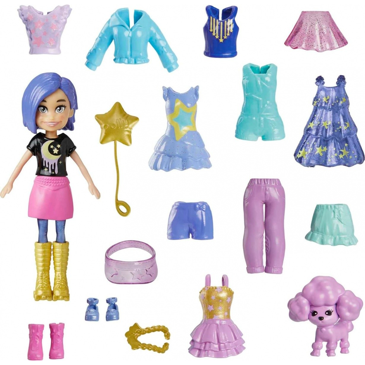 Mattel Polly Pocket Öltöztetős divatbaba - Csillogú uszkár (HKV88/HKV93)