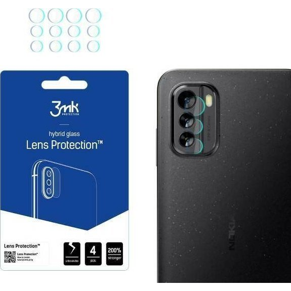 Защитно фолио за обектива, 3MK, Съвместимо с Nokia G60 5G, Стъкло, Прозрачно, 4 бр
