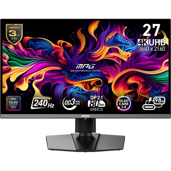 MSI MPG 272URX QD-OLED 26,5" 4K 240Hz gamer monitor