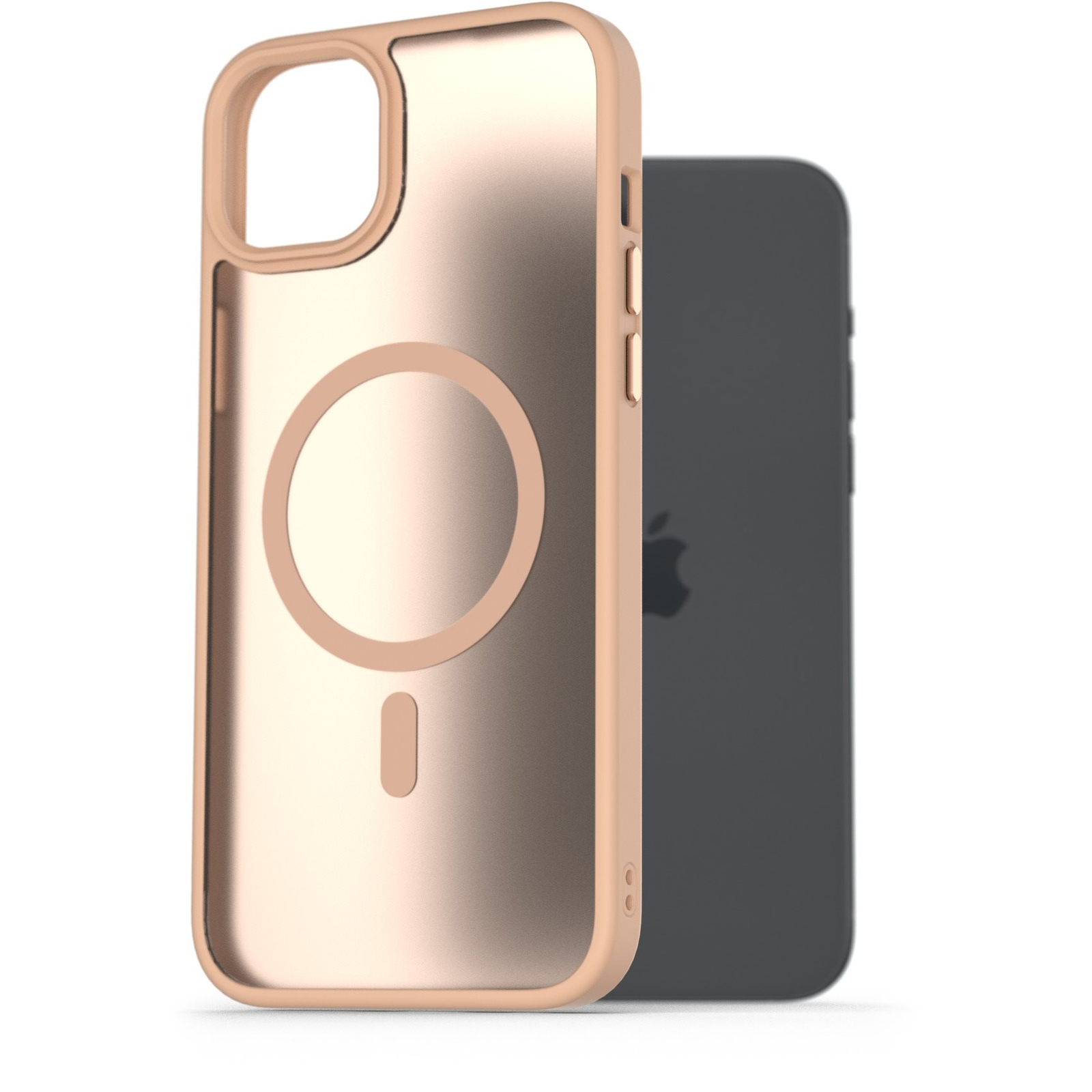 AlzaGuard Matte Case Compatible with Magsafe iPhone 15 Plus homoksárga tok (AGD-PCMM72SG)
