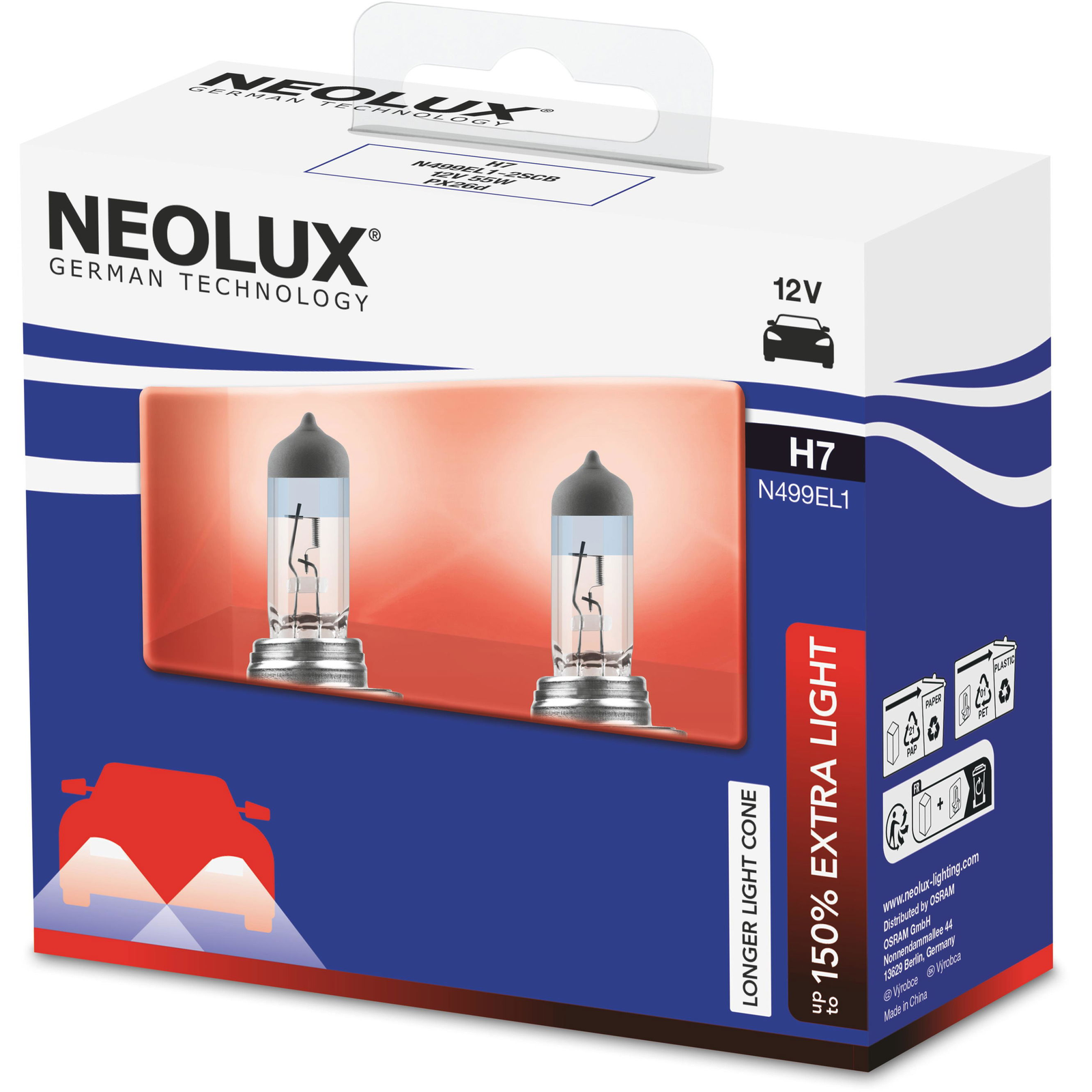 NEOLUX H7 Extra fény +150% 12V, 55W (4062172300568)