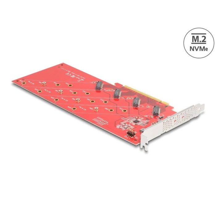Delock PCI Express x16 - 4 x belső NVMe M.2 Key M 110mm (90617) (del90617)