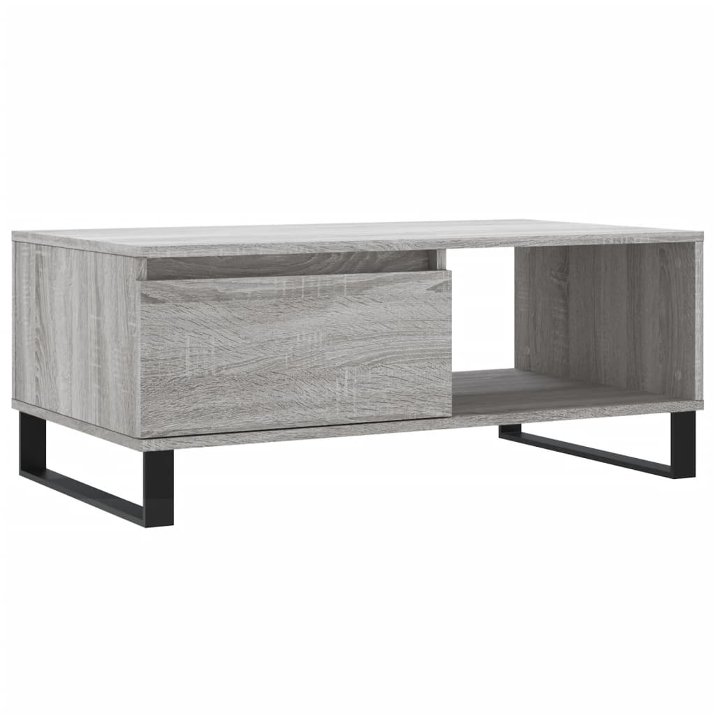 szürke sonoma színű szerelt fa dohányzóasztal 90 x 50 x 36,5 cm (830578)