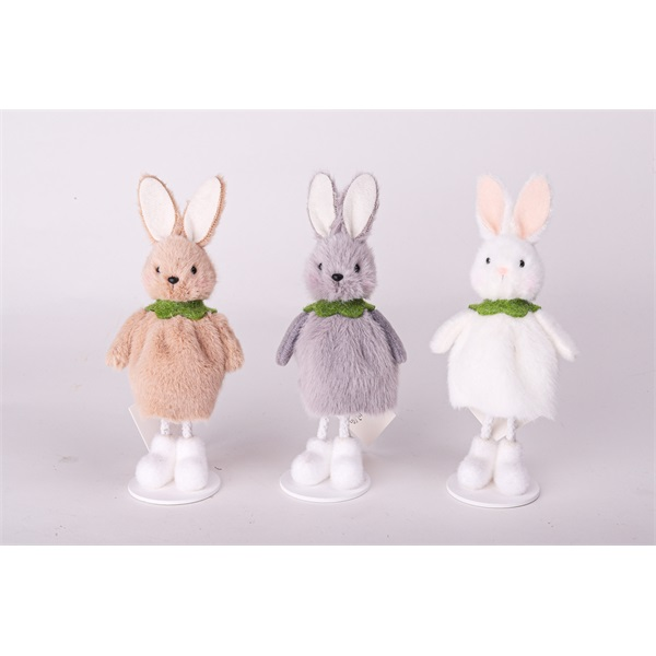 IRIS dekor textil nyuszilány áll 3 féle szín 16cm (68860)