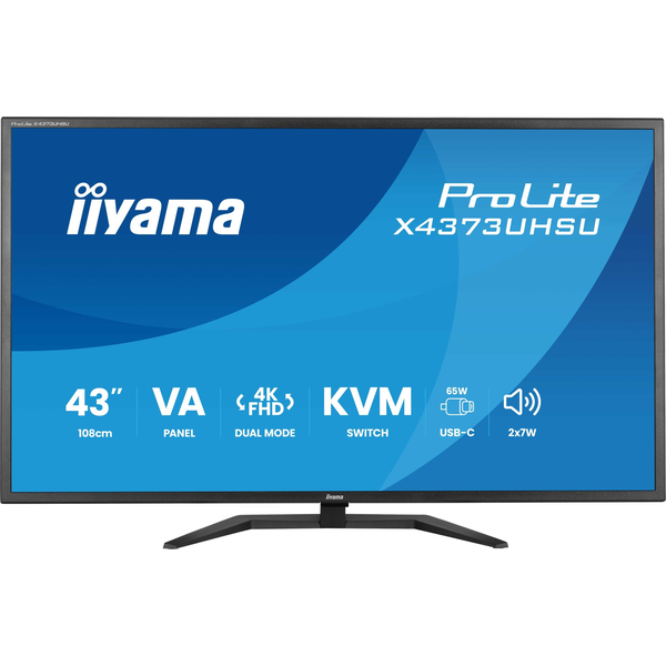 iiyama ProLite X4373UHSU-B2 43" 4K monitor USB-C fekete