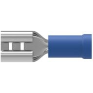 Lapos csúszósaru hüvely 6,3 x 0,8 mm, részlegesen szigetelt, kék, TE Connectivity 9-160313-2 (DAN-10449358)