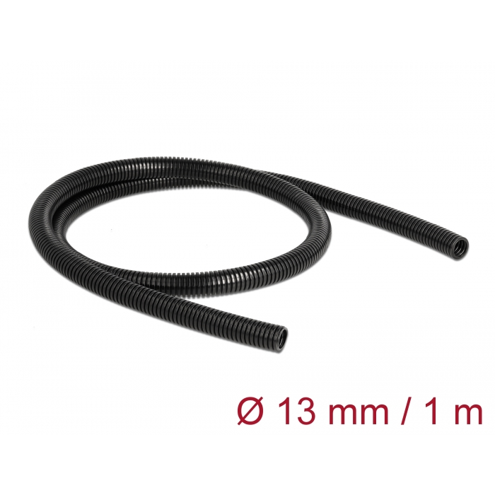 Delock Kábelvédő borítás 1 m x 13 mm fekete (60457) (60457)