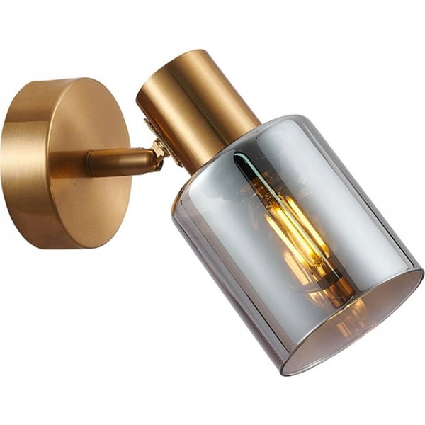 Kinkiet Italux Italux Santia SPL-65342-1-BRO-SG kinkiet lampa ścienna 1x40W E14 dymiony/miedziany