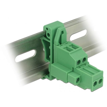 Delock Sorkapocs blokk készlet DIN sínhez 2 tűs csavarzárral (65931) (65931)