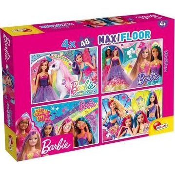 Barbie mágikus világa 4x48db-os maxi padló puzzle 35x25cm - Lisciani (304-99467)