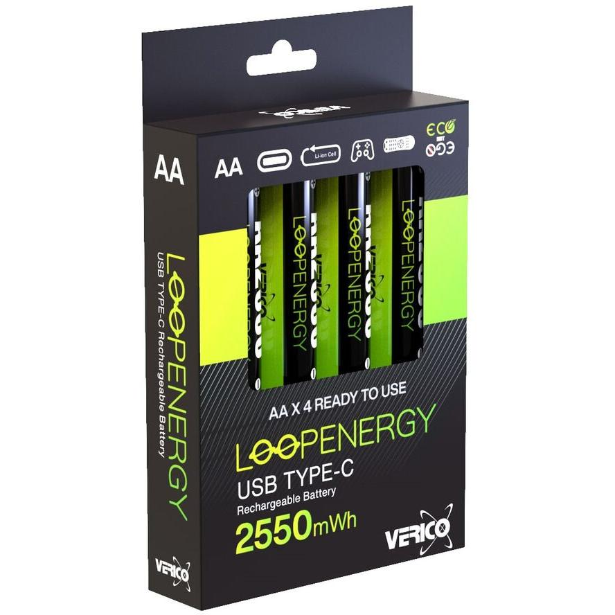 Verico LoopEnergy Li-Ion AA 2550mAh Újratölthető Akkumulátor (4db/csomag) (1UDBT-A1WEAC-NN)