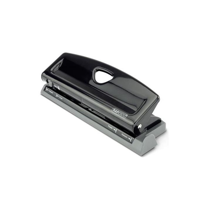 Rapesco 1725 Hatlyukú 9 lap kapacitású lyukasztó - Fekete (1725)