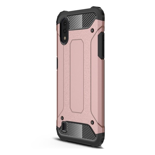 Samsung Galaxy A01 SM-A015F, Пластмасов гръб, Defender, метален ефект, червено злато (RS93334)