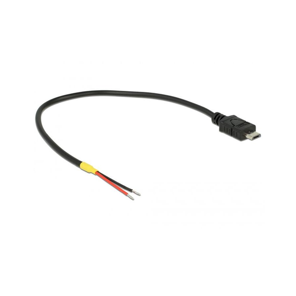 Delock USB kábel micro BM - 2x voľné káble (VCC/GND) 0.2 m